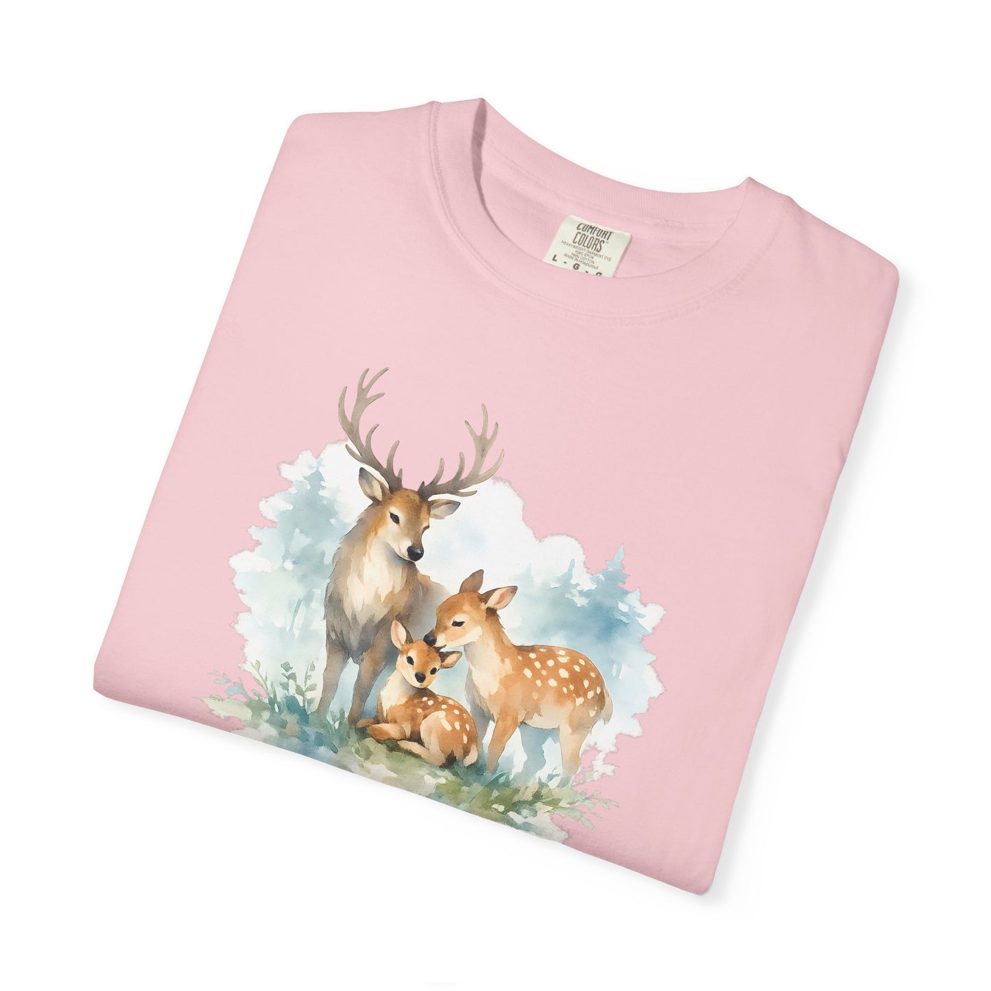 Watercolor Deer Family Tee | Forest Wildlife Art Shirt | Nature Lover Gift | Unisex