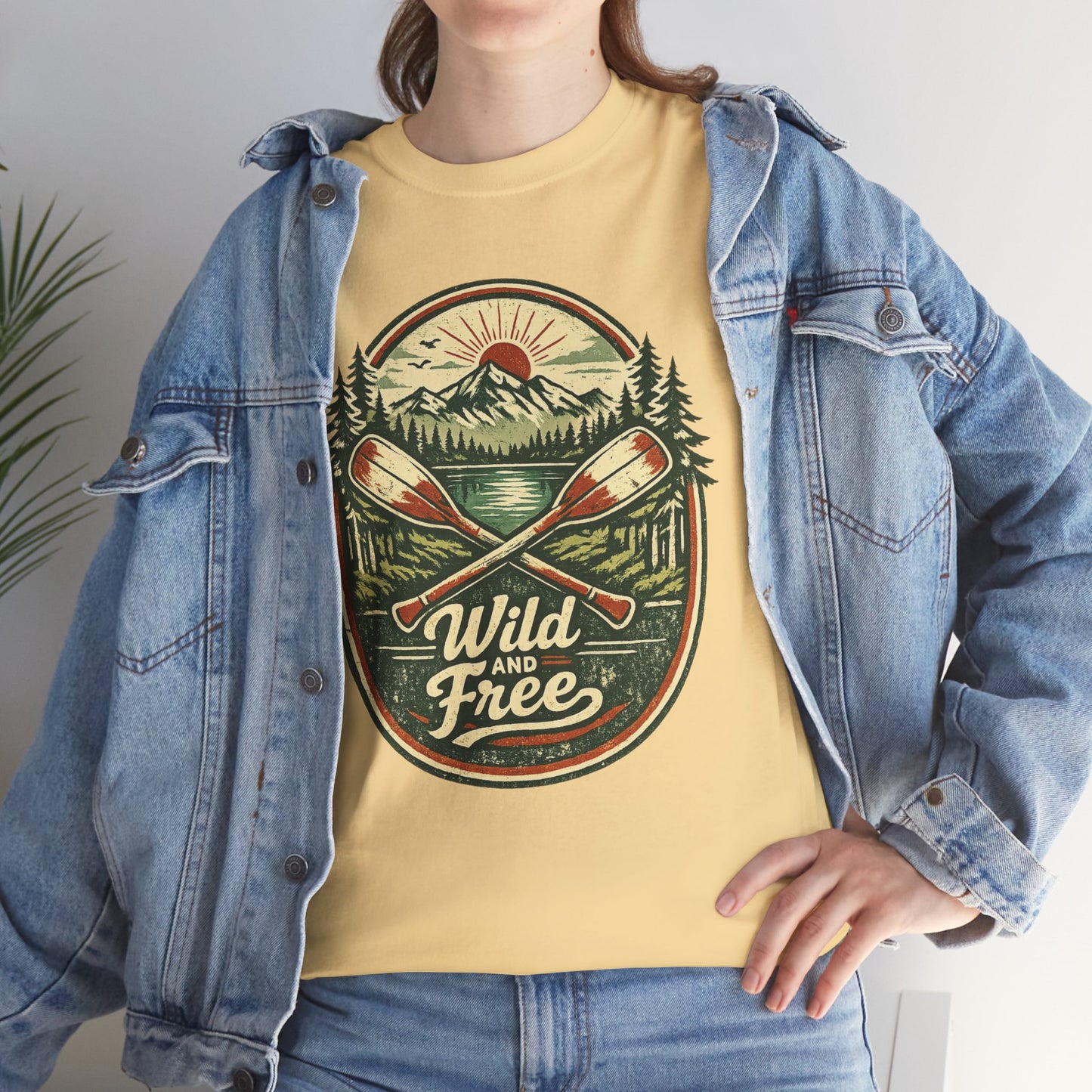Wild and Free Badge Tee | Vintage Adventure Shirt | Outdoor Explorer Gift