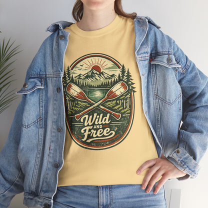 Wild and Free Badge Tee | Vintage Adventure Shirt | Outdoor Explorer Gift