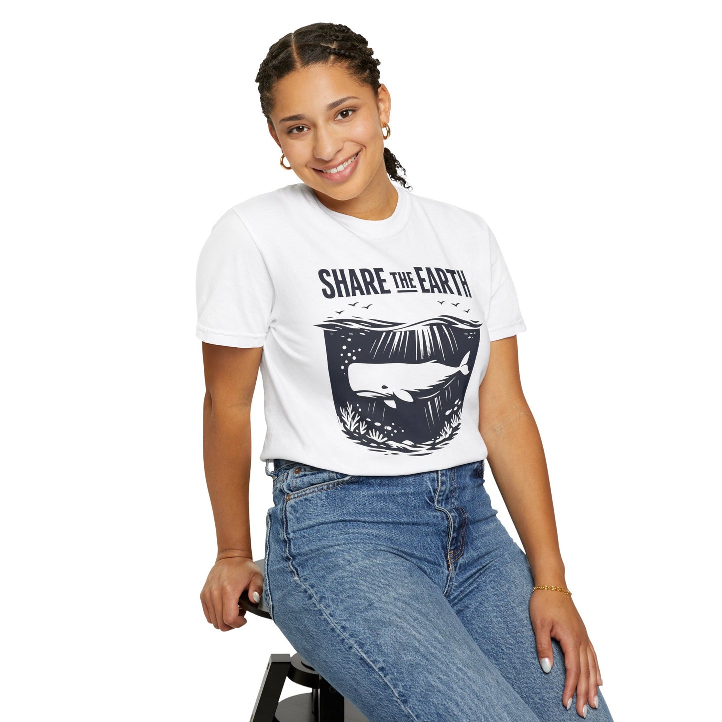 Whale Conservation Tee | Share the Earth Graphic Shirt | Ocean Wildlife Gift | Unisex