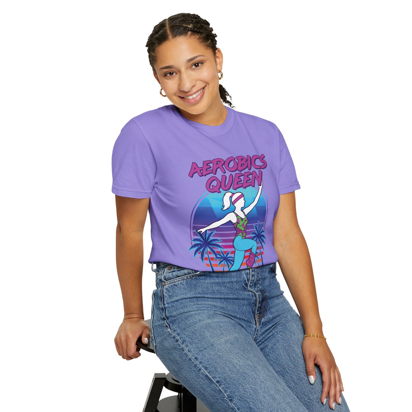 Aerobics Queen Retro 80s Dance Graphic Tee | Vintage Workout Shirt Women