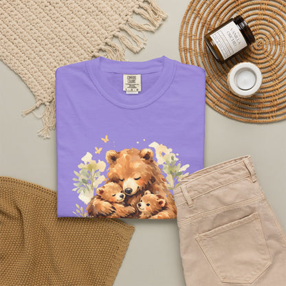 Mother Bear and Cubs Watercolor Tee | Wildlife Art Shirt | Mother Nature Gift | Unisex