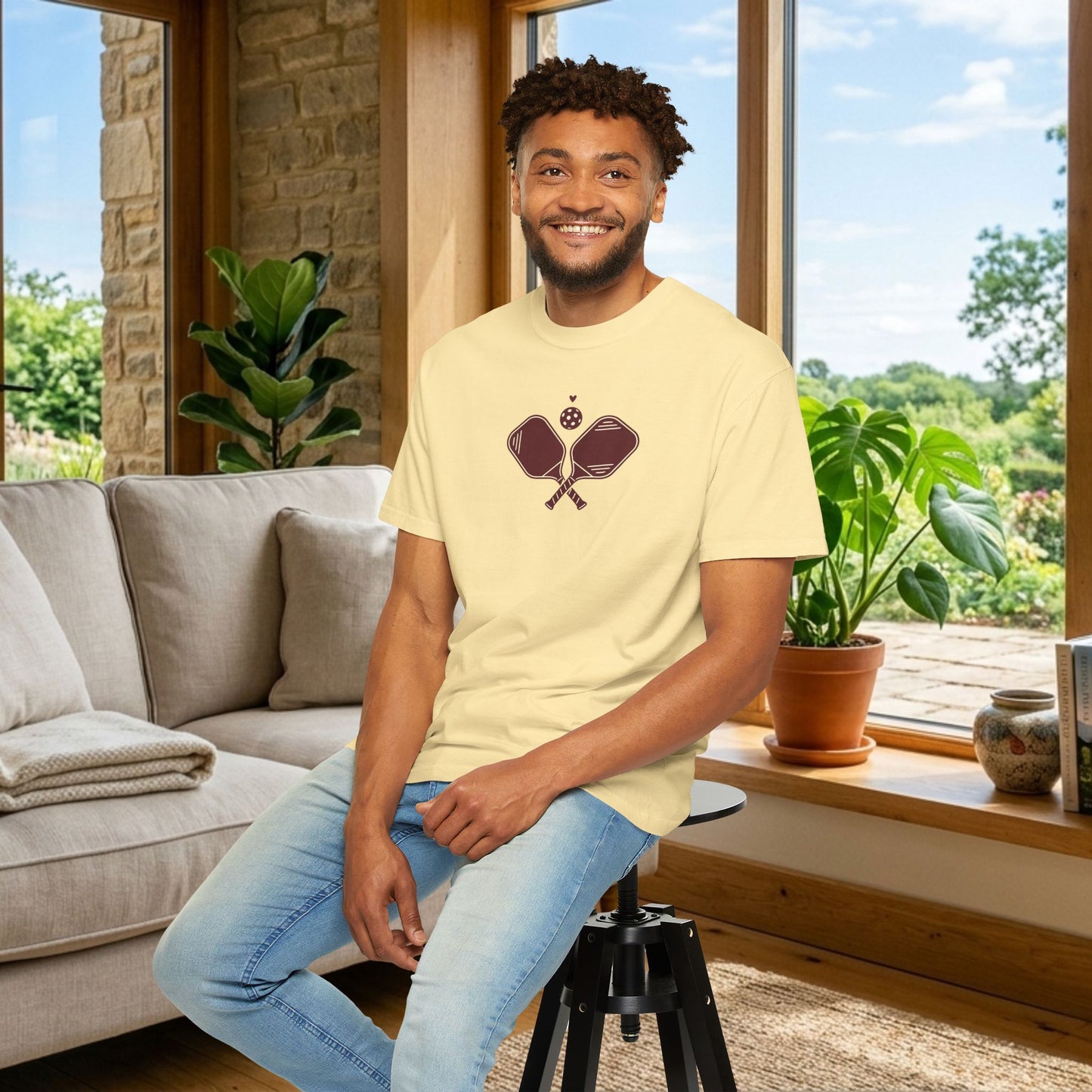 Pickleball Heart Icon Tee Pickler Love Minimalist Graphic Unisex Shirt