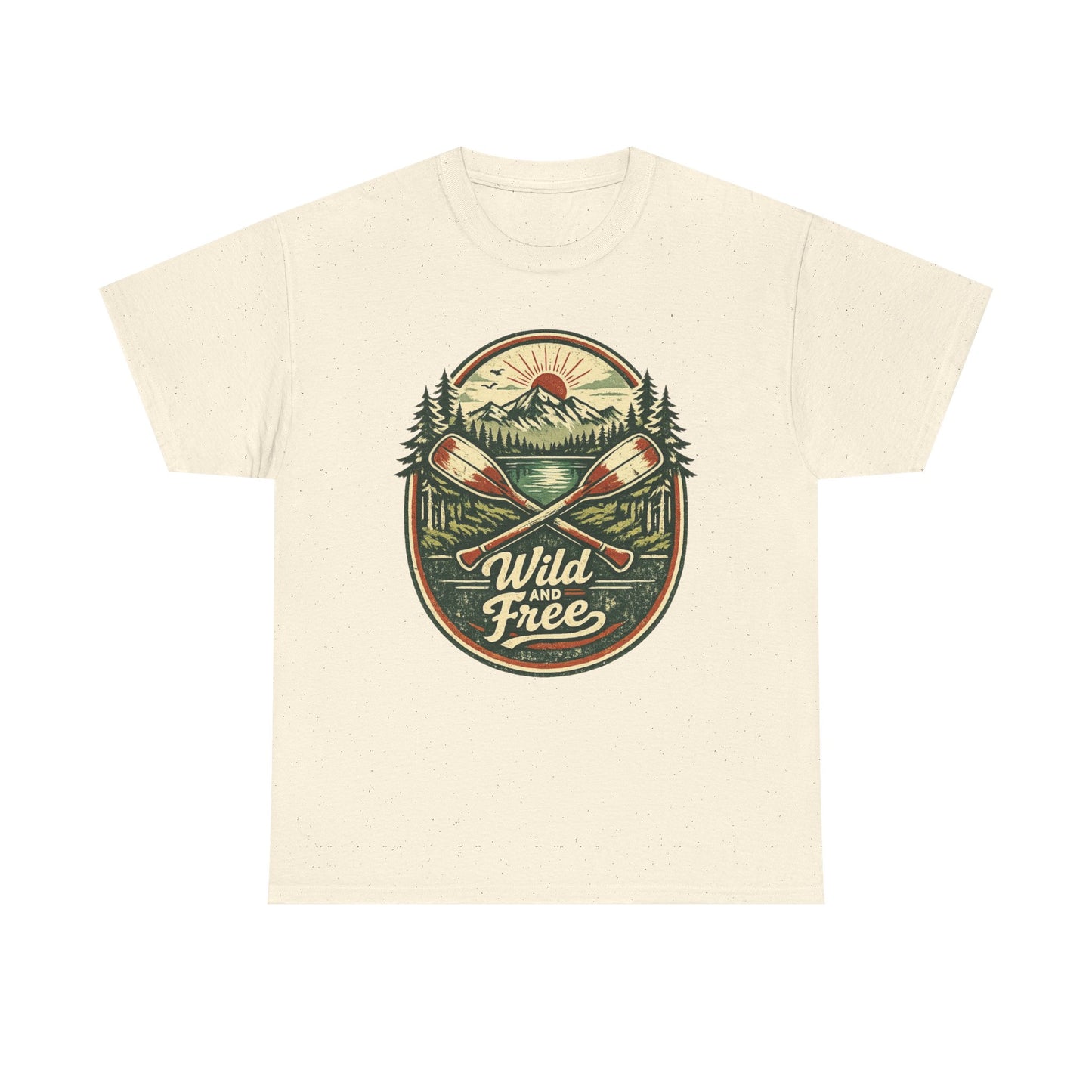 Wild and Free Badge Tee | Vintage Adventure Shirt | Outdoor Explorer Gift