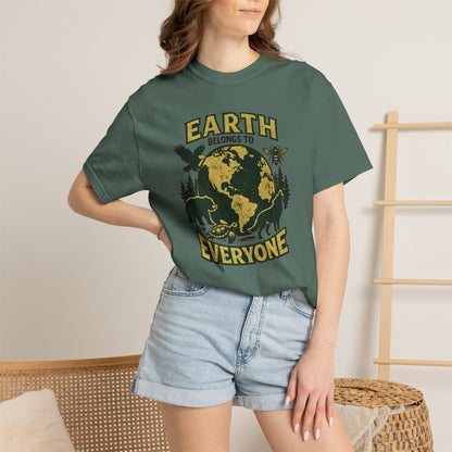 Earth Belongs to Everyone Earth Day Tee | Conservation Art Shirt | Wildlife Gift