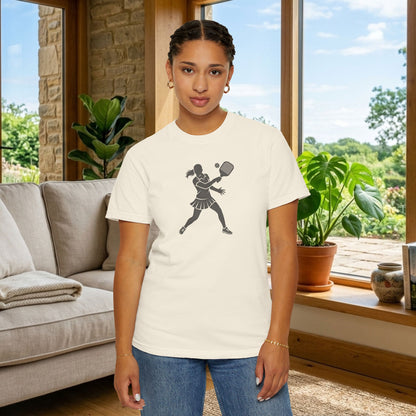 Pickleball Female Silhouette Icon Tee Minimalist Pickler Graphic Women T-Shirt