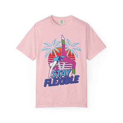 Stay Flexible Retro 80s Backbend Graphic Tee | Vintage Workout Shirt Women