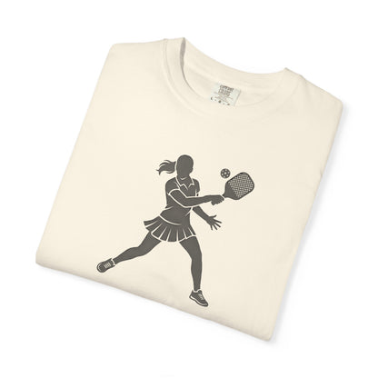 Pickleball Female Silhouette Icon Tee Minimalist Pickler Graphic Women T-Shirt