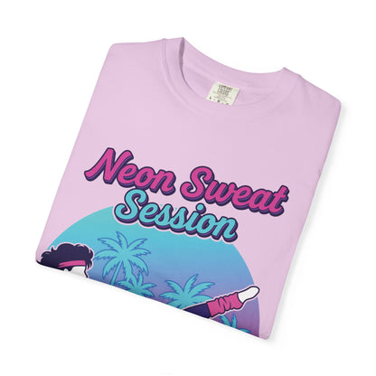 Neon Sweat Session Retro 80s Aerobics Graphic Tee | Vintage Workout Shirt