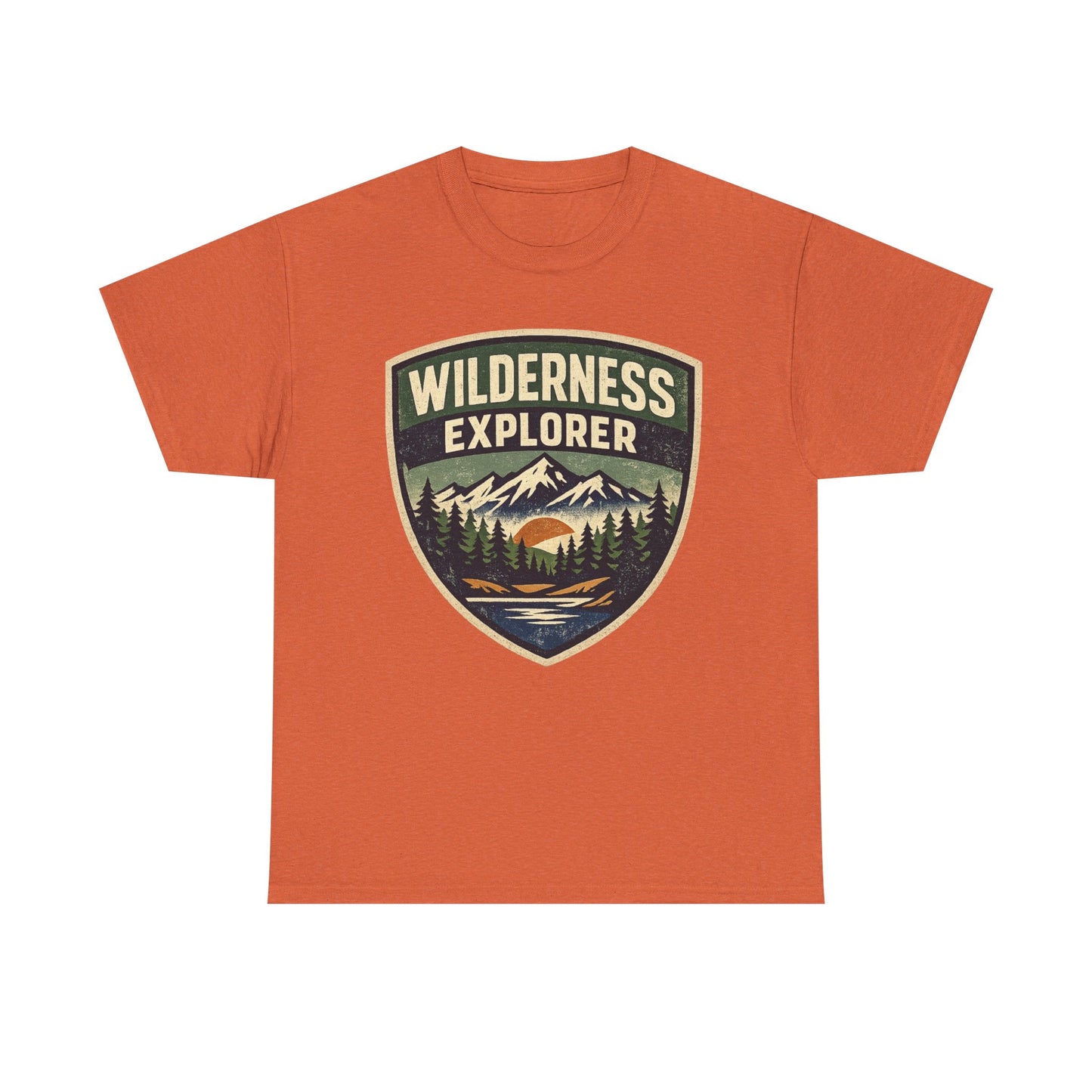 Wilderness Explorer Shield badge Tee | Retro Outdoor Adventure design | Hiking