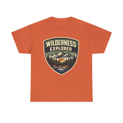 Wilderness Explorer Shield badge Tee | Retro Outdoor Adventure design | Hiking