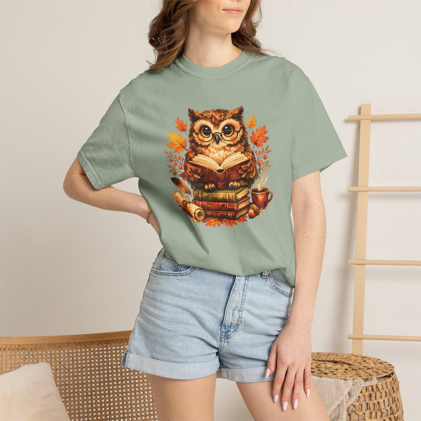 Wise Owl Watercolor Humor Tee | Book Lover Nature Shirt | Whimsical Wildlife Gift