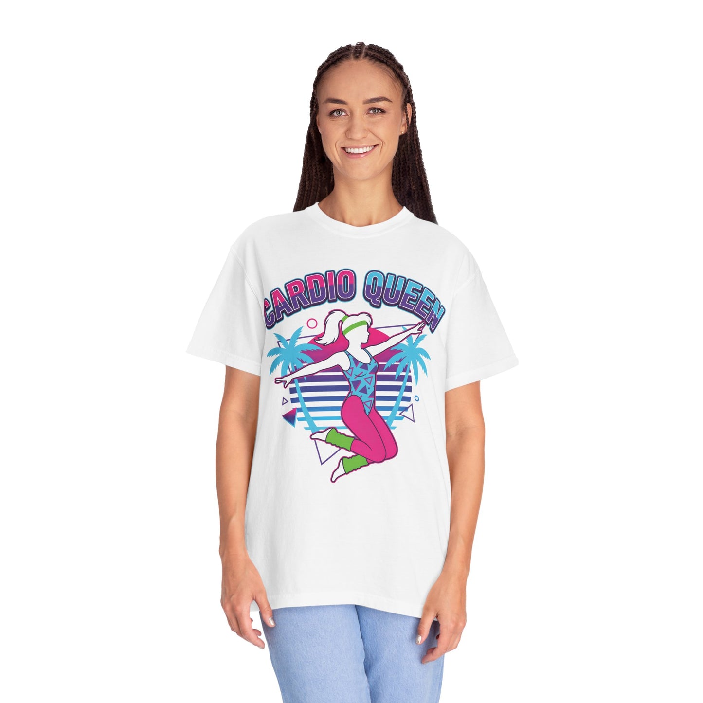 Cardio Queen Retro 80s Aerobics Graphic Tee | Vintage Workout Shirt Women