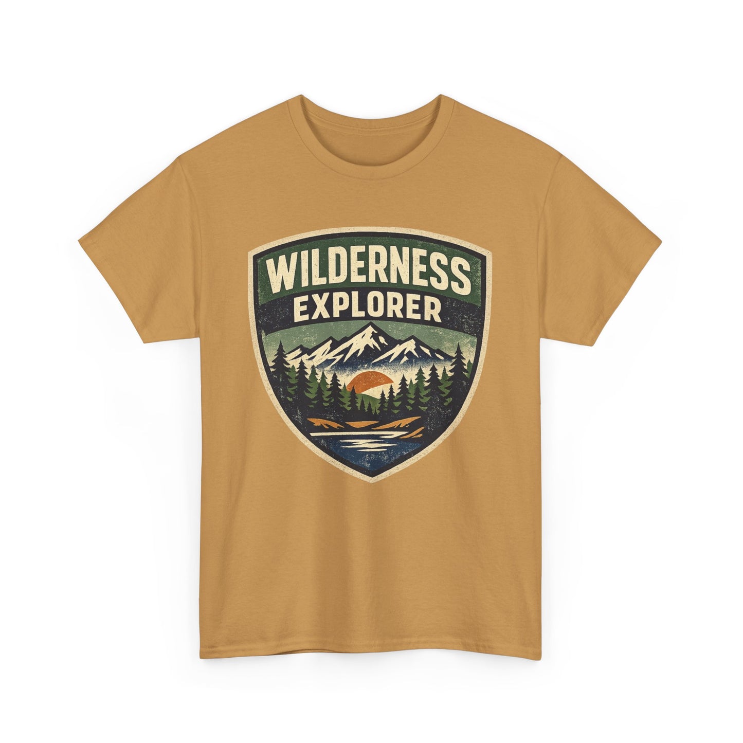 Wilderness Explorer Shield badge Tee | Retro Outdoor Adventure design | Hiking