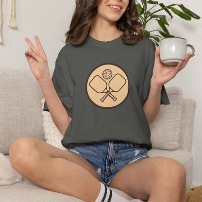 Vintage Pickleball Badge Tee Pickler Crest Minimalist Unisex Shirt