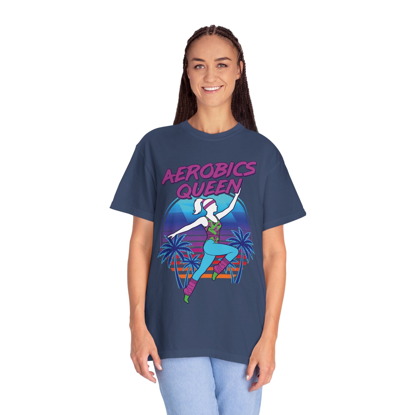 Aerobics Queen Retro 80s Dance Graphic Tee | Vintage Workout Shirt Women