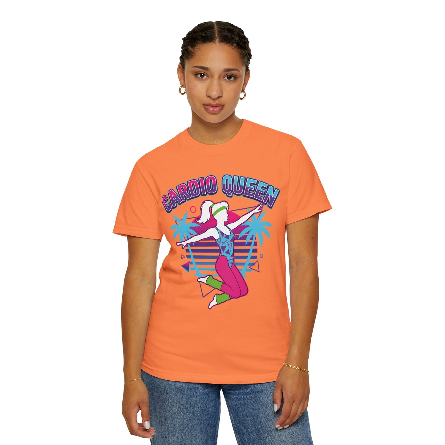 Cardio Queen Retro 80s Aerobics Graphic Tee | Vintage Workout Shirt Women