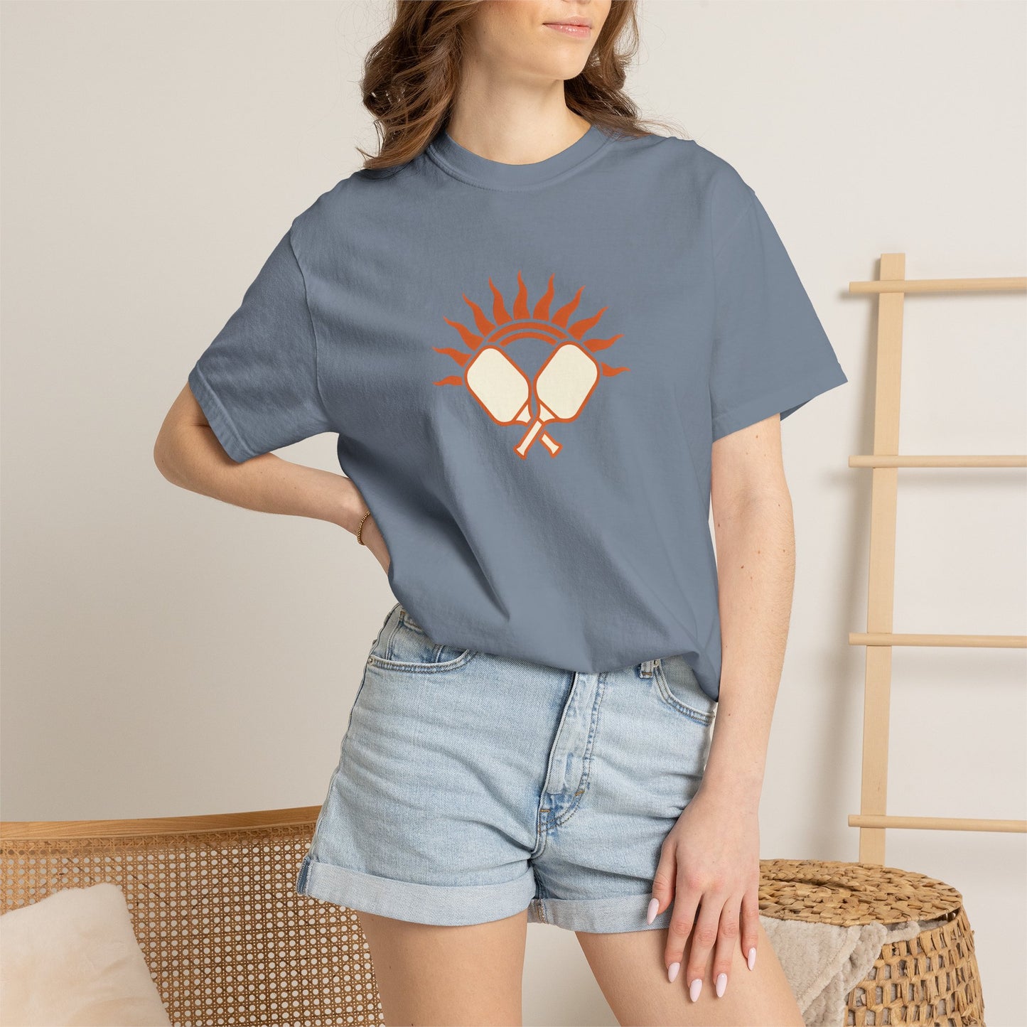 Pickleball Sun Badge Tee Pickler Vintage Minimalist Unisex Shirt
