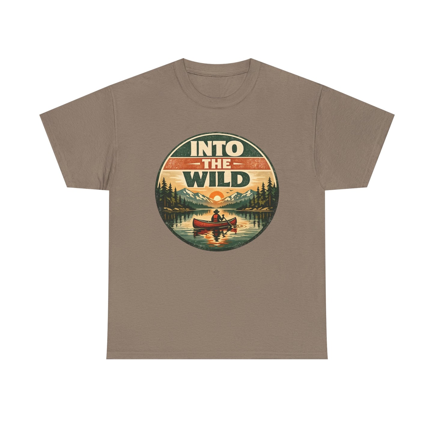 Into the Wild Canoe Badge Tee | Vintage Outdoor Graphic Shirt | Camping Adventure Gift