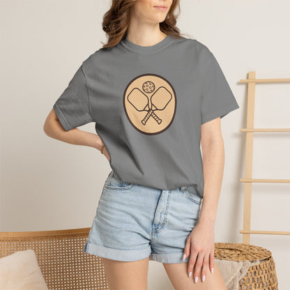 Vintage Pickleball Badge Tee Pickler Crest Minimalist Unisex Shirt