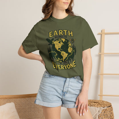 Earth Belongs to Everyone Earth Day Tee | Conservation Art Shirt | Wildlife Gift