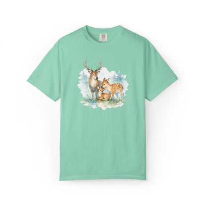 Watercolor Deer Family Tee | Forest Wildlife Art Shirt | Nature Lover Gift | Unisex