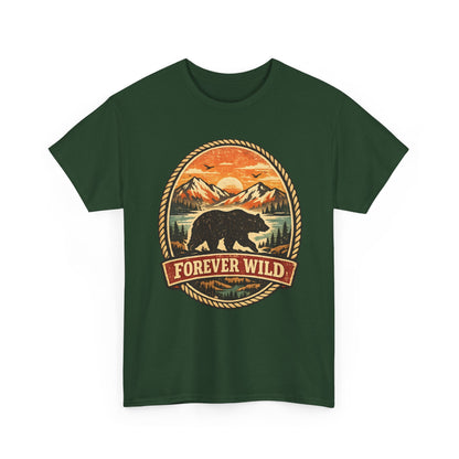 Grizzly Bear Forever Wild Badge Tee | Vintage National Park Shirt | Nature Lover Gift