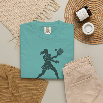 Pickleball Female Silhouette Icon Tee Minimalist Pickler Graphic Women T-Shirt
