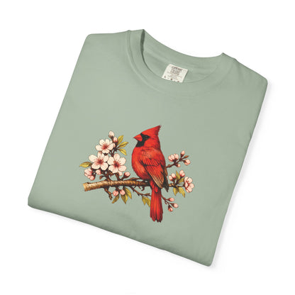 Cardinal Botanical Tee | Vintage Bird Art Shirt | Bird Watcher Gift
