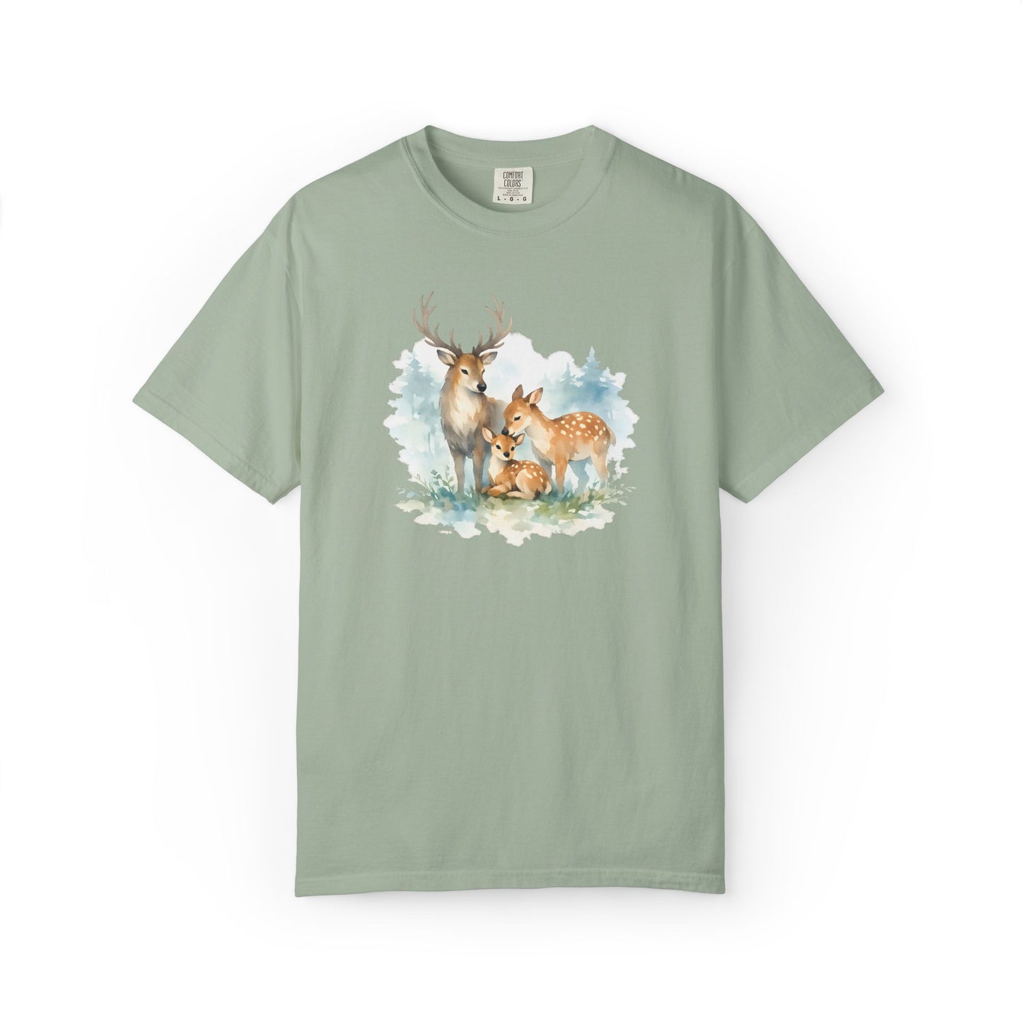 Watercolor Deer Family Tee | Forest Wildlife Art Shirt | Nature Lover Gift | Unisex