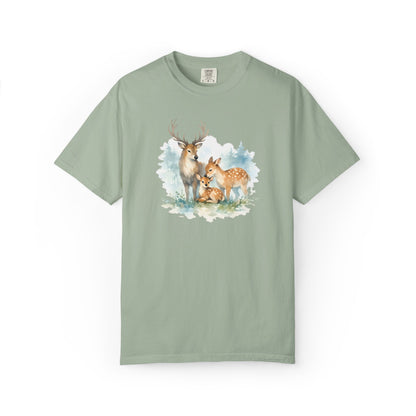 Watercolor Deer Family Tee | Forest Wildlife Art Shirt | Nature Lover Gift | Unisex