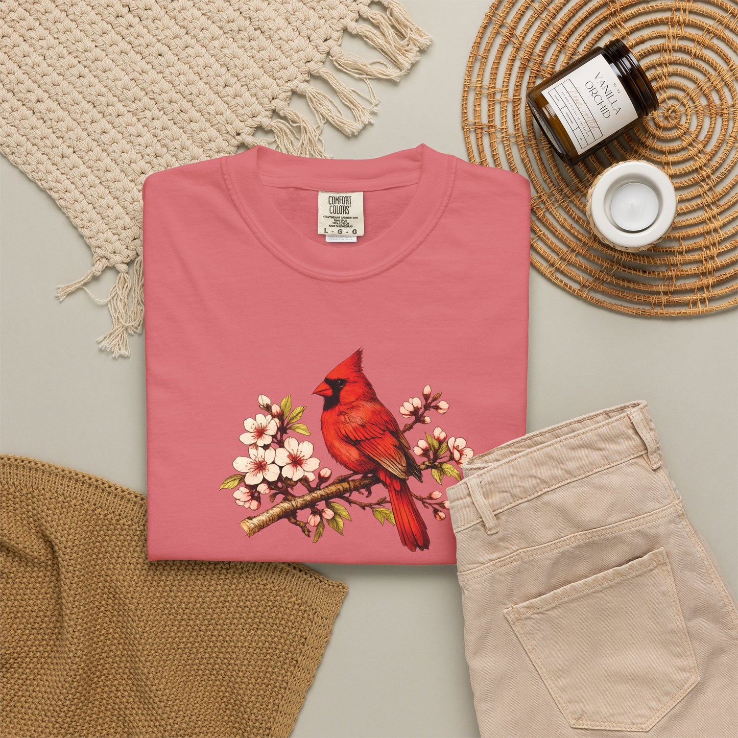 Cardinal Botanical Tee | Vintage Bird Art Shirt | Bird Watcher Gift