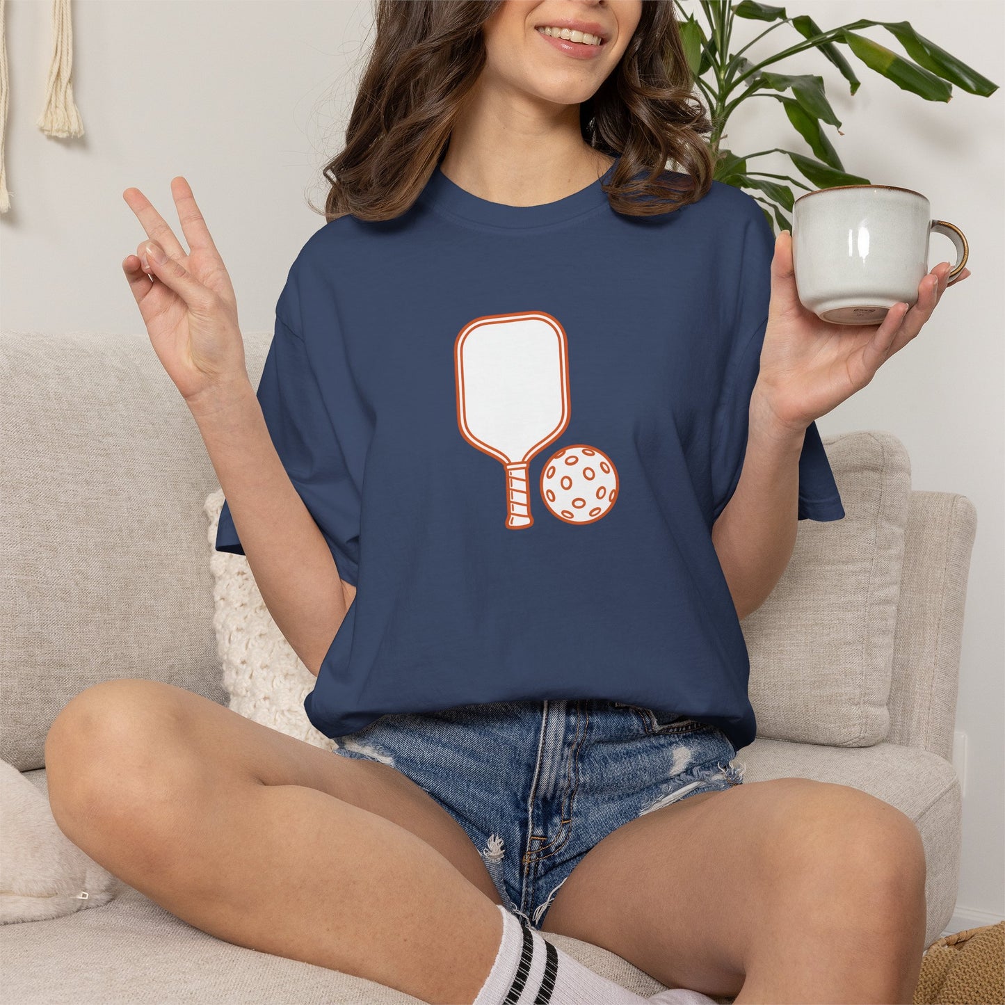 Pickleball Paddle And Ball Icon Tee Minimalist Pickler Unisex T-Shirt