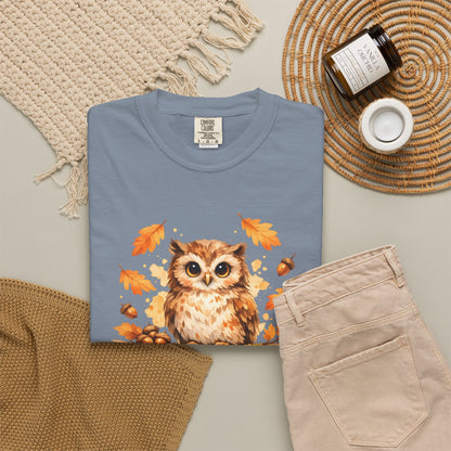 Watercolor Owl Graphic Tee | Autumn Wildlife Art Shirt | Owl Lover Gift