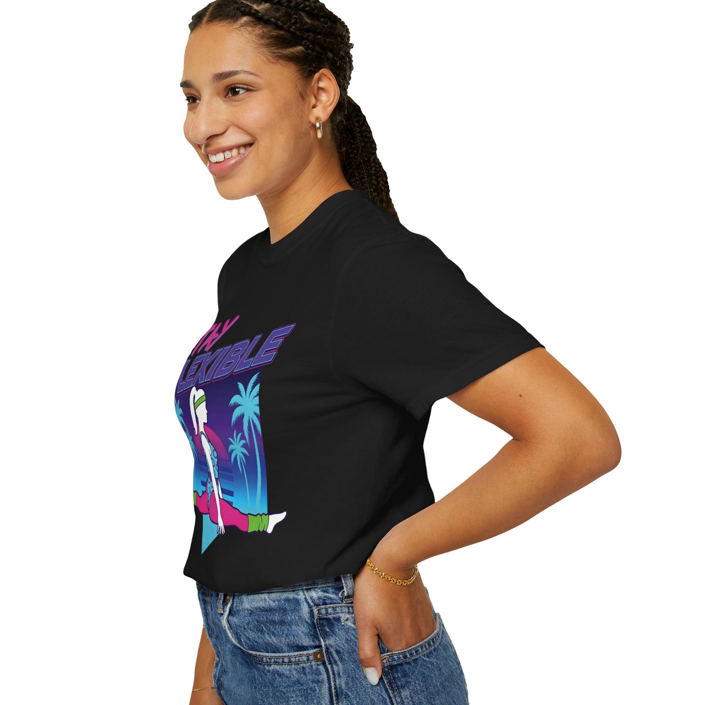 Stay Flexible Retro 80s Splits Aerobics Tee | Vintage Gym Shirt Women