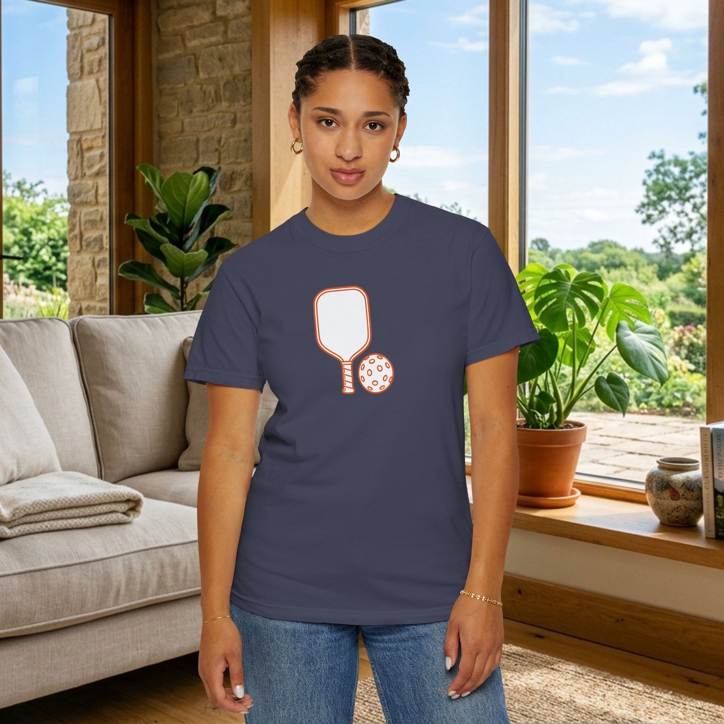 Pickleball Paddle And Ball Icon Tee Minimalist Pickler Unisex T-Shirt