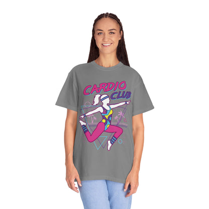 Cardio Club Retro 80s Grid Aerobics Graphic Tee | Vintage Gym Shirt Women