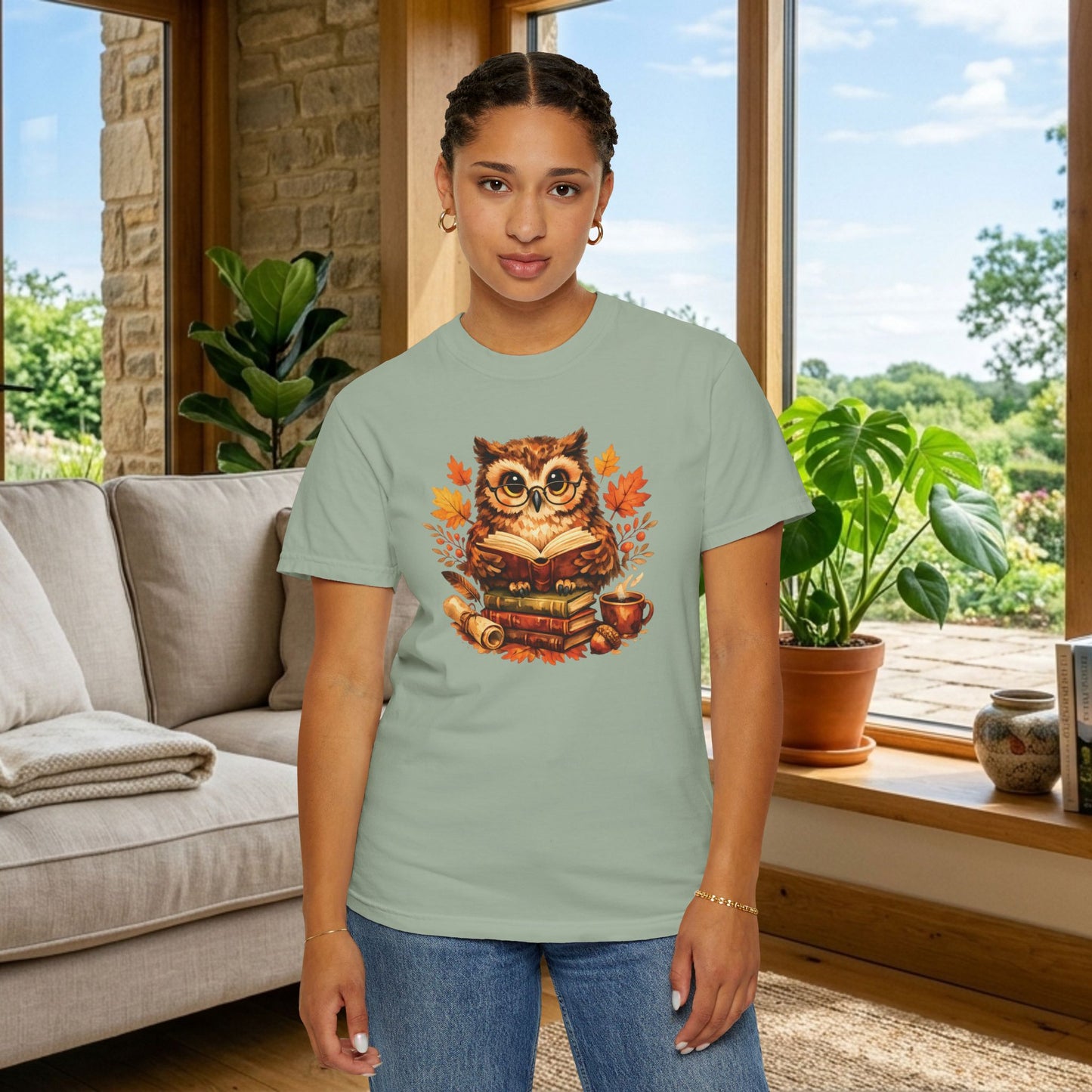 Wise Owl Watercolor Humor Tee | Book Lover Nature Shirt | Whimsical Wildlife Gift