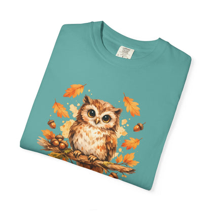 Watercolor Owl Graphic Tee | Autumn Wildlife Art Shirt | Owl Lover Gift