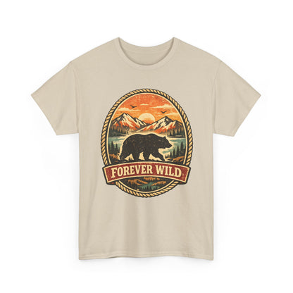 Grizzly Bear Forever Wild Badge Tee | Vintage National Park Shirt | Nature Lover Gift