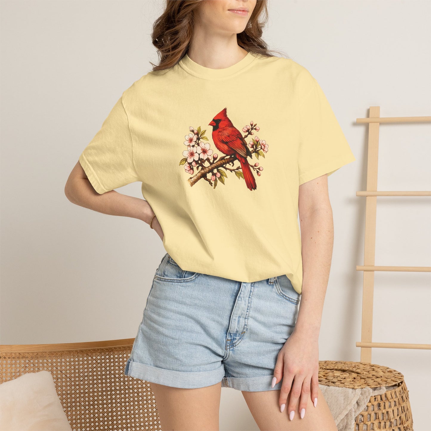 Cardinal Botanical Tee | Vintage Bird Art Shirt | Bird Watcher Gift