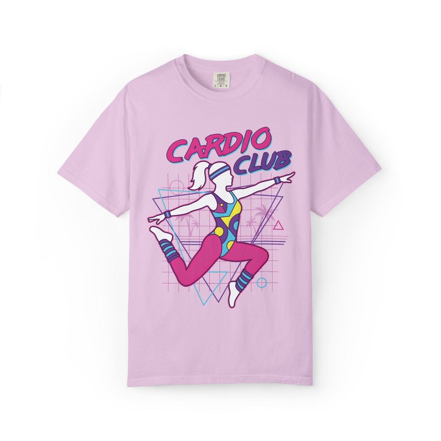 Cardio Club Retro 80s Grid Aerobics Graphic Tee | Vintage Gym Shirt Women