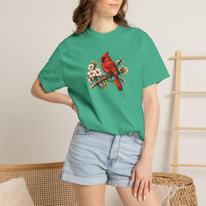Cardinal Botanical Tee | Vintage Bird Art Shirt | Bird Watcher Gift