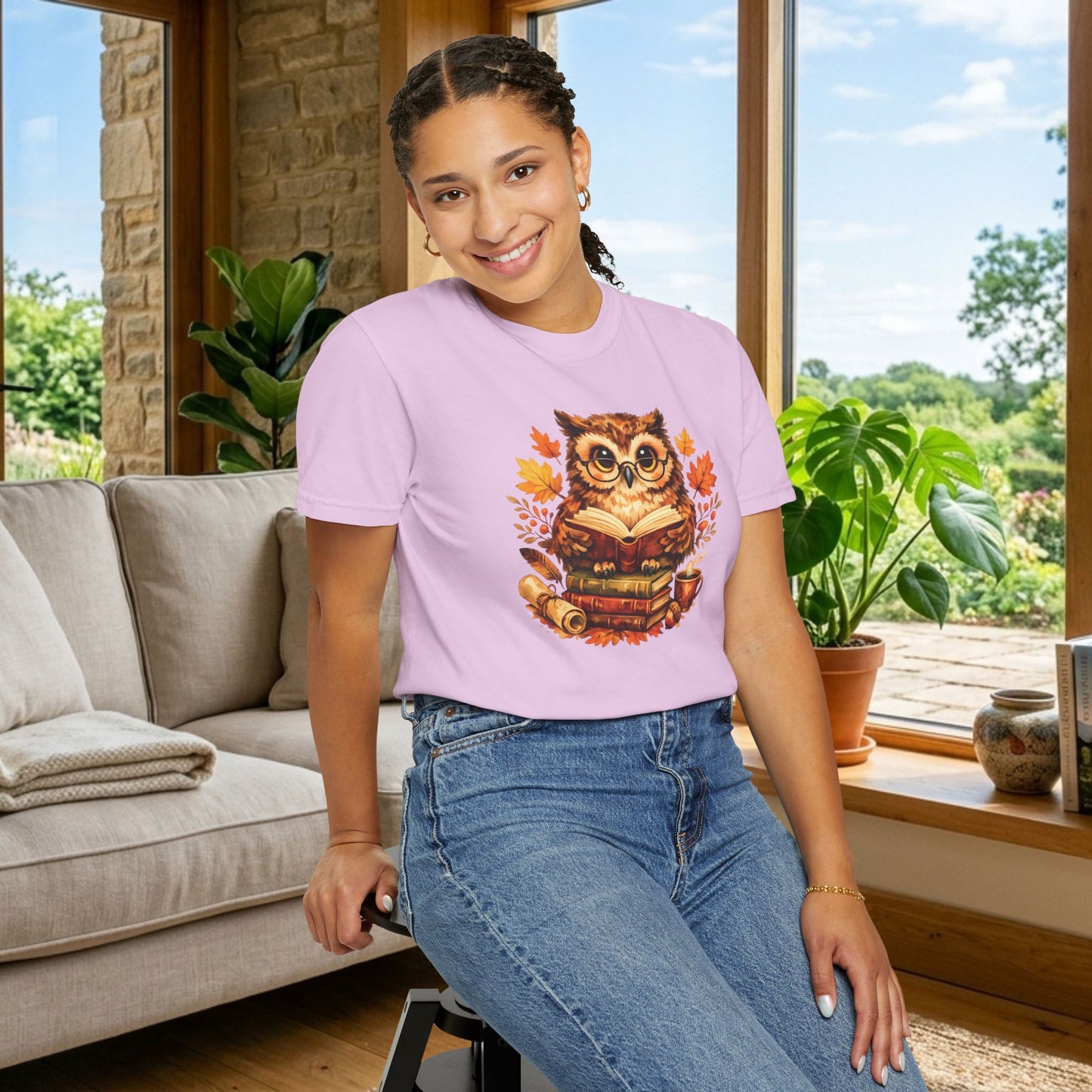 Wise Owl Watercolor Humor Tee | Book Lover Nature Shirt | Whimsical Wildlife Gift