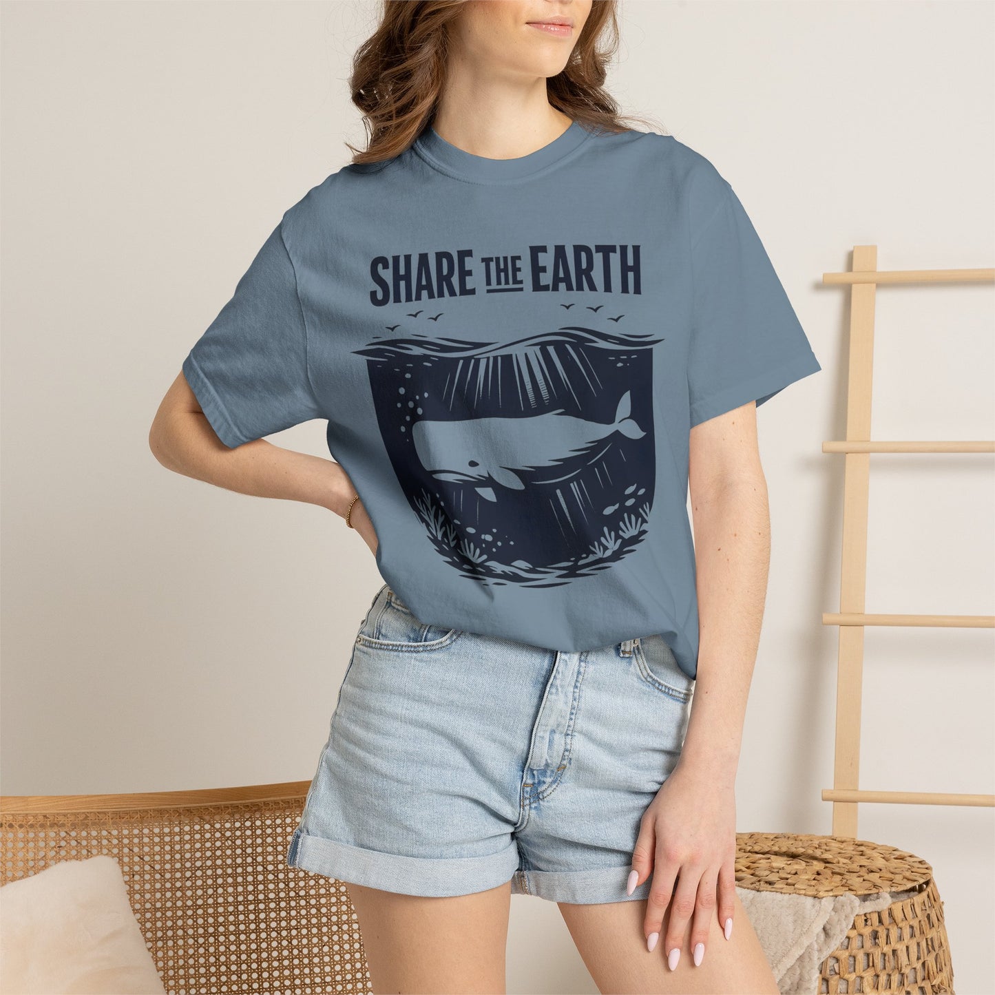 Whale Conservation Tee | Share the Earth Graphic Shirt | Ocean Wildlife Gift | Unisex