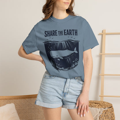 Whale Conservation Tee | Share the Earth Graphic Shirt | Ocean Wildlife Gift | Unisex