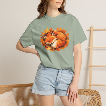 Sleeping Fox Watercolor Graphic Tee | Cozy Woodland Animal Shirt | Nature Lover Gift