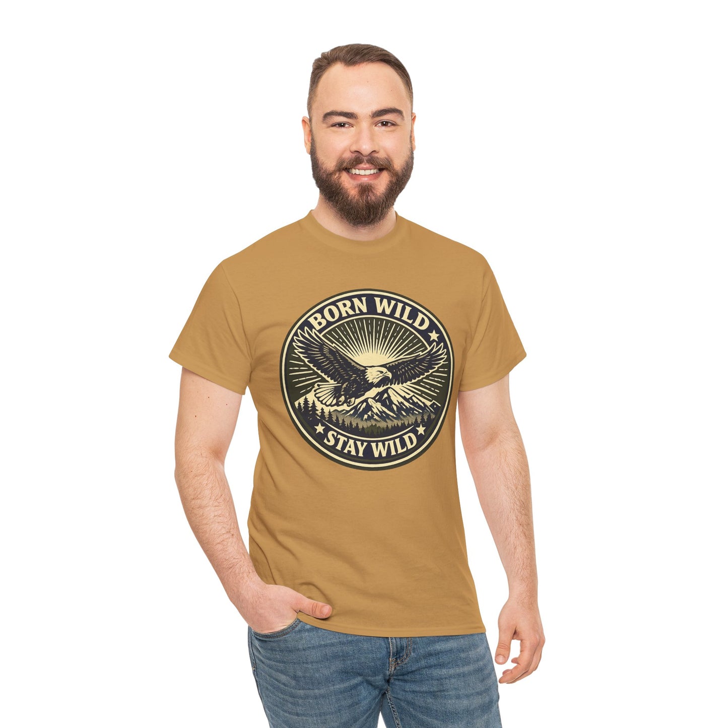 Eagle Ranger Patch Graphic Tee | Mid-Century Outdoor Shirt | Born Wild Stay Wild Unisex