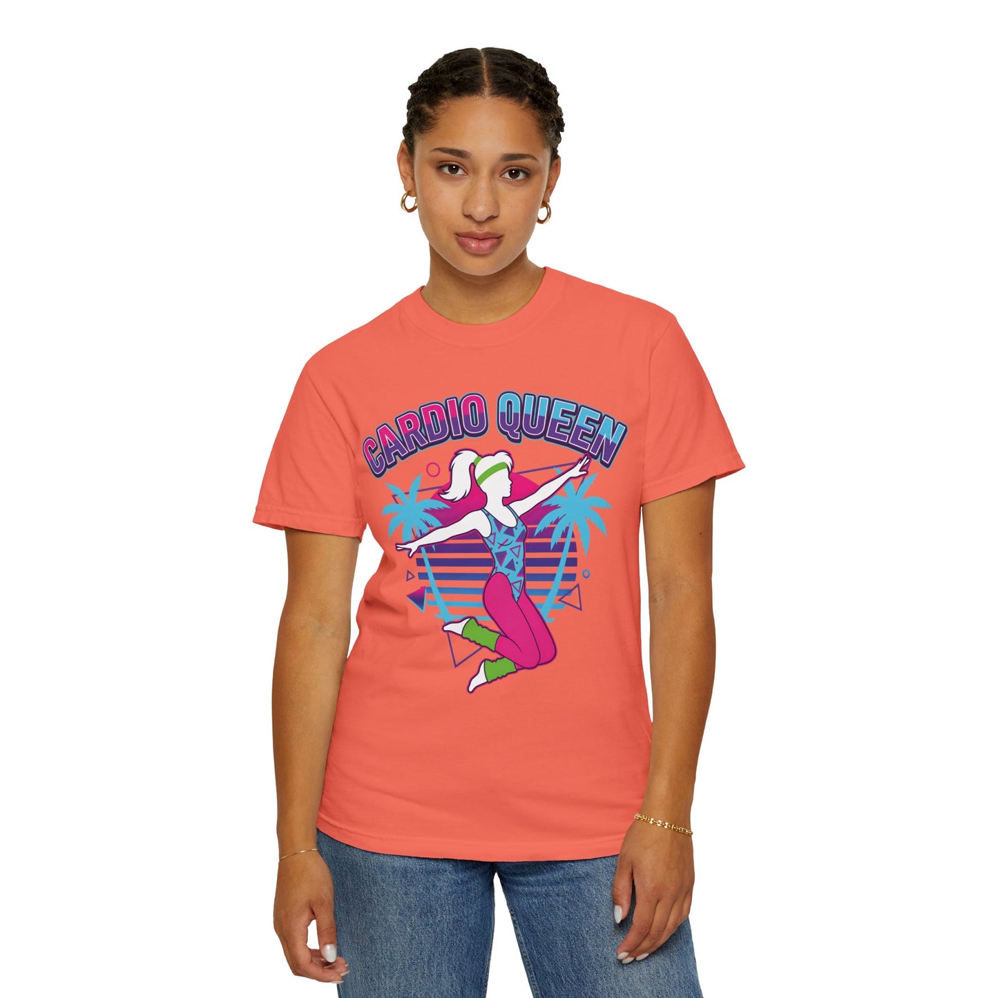 Cardio Queen Retro 80s Aerobics Graphic Tee | Vintage Workout Shirt Women