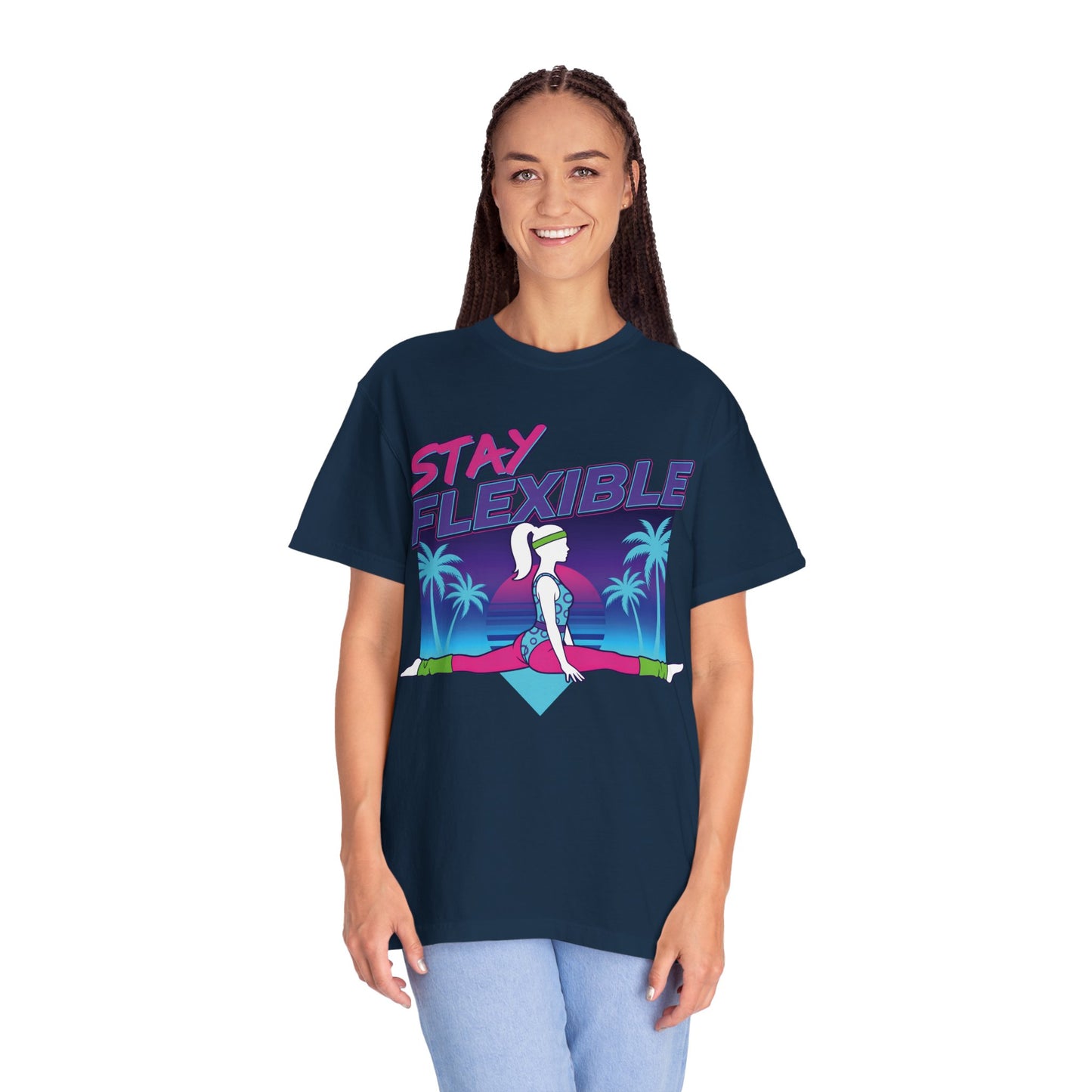 Stay Flexible Retro 80s Splits Aerobics Tee | Vintage Gym Shirt Women